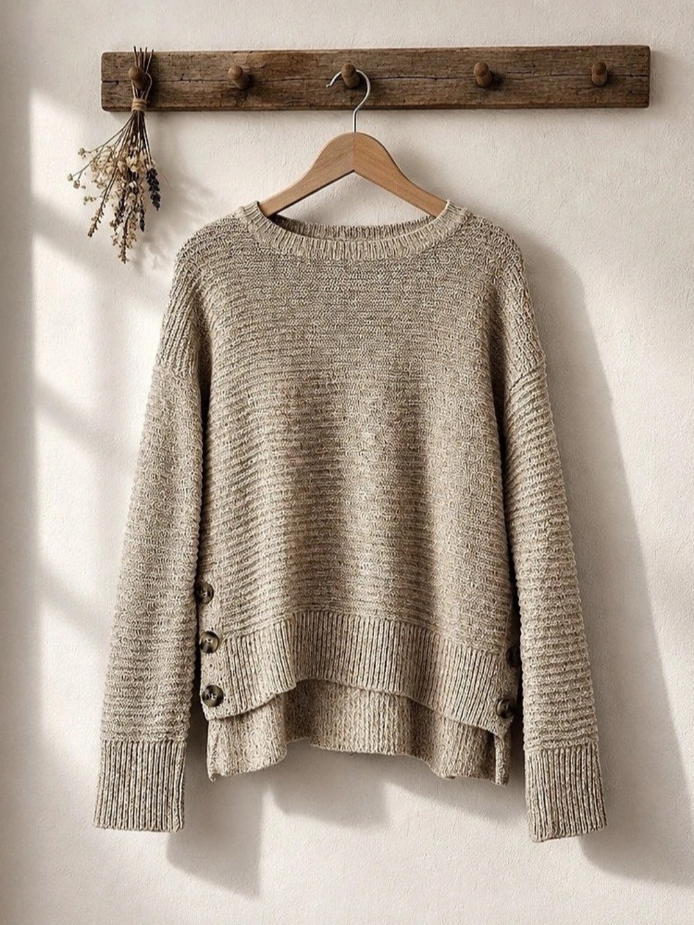 joie Knit Crewneck Sweater in Brown Size Medium